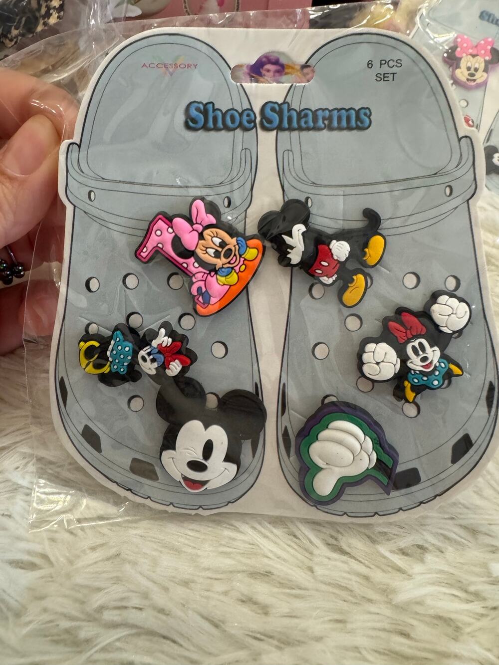 Disney Mickey and Minnie set of 6 shoe charms